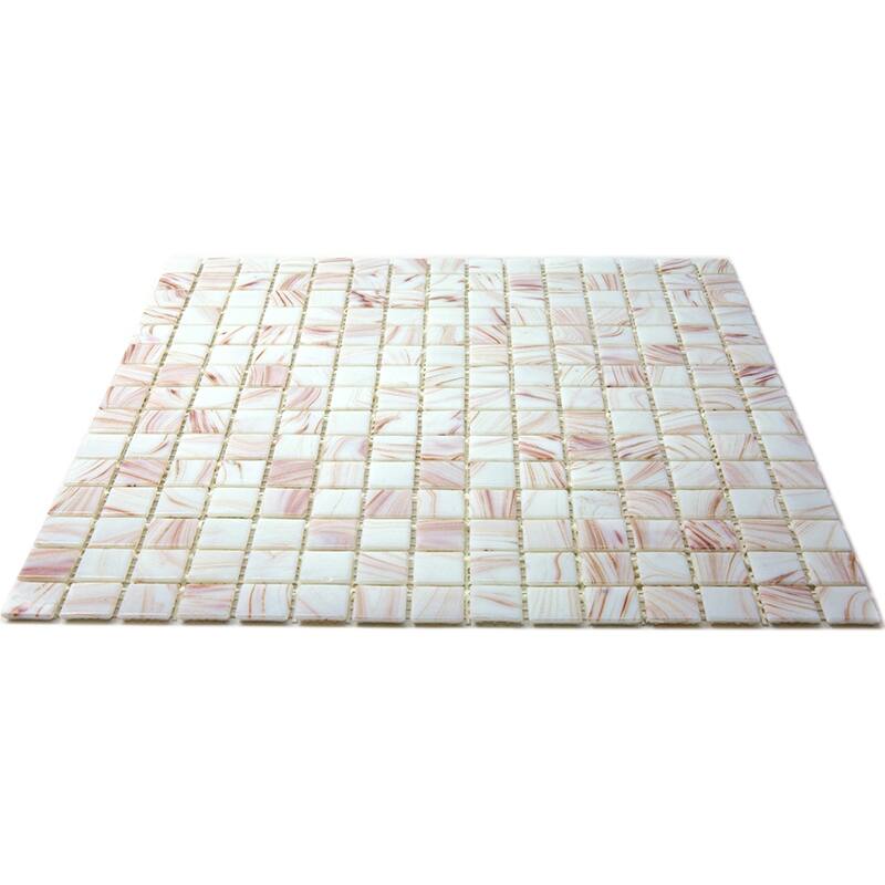 Apollo tile 12" x 12" Celestial Glossy Bone White Glass Tile (20 sq ft/case) - 20 Pack
