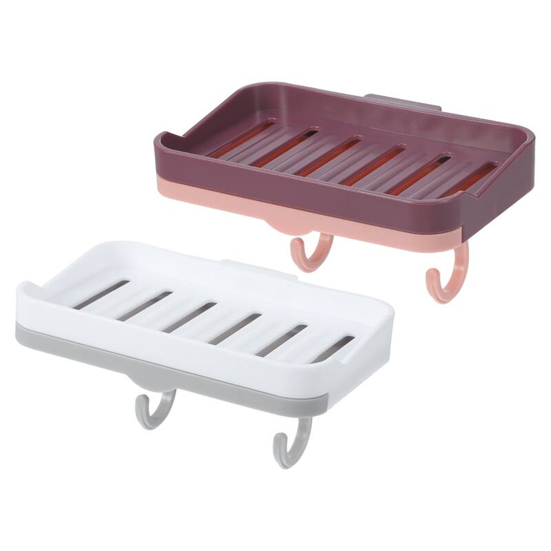 2 Pcs Wall Mounted Soap Dish Soap Box Soap Holder for Bathroom