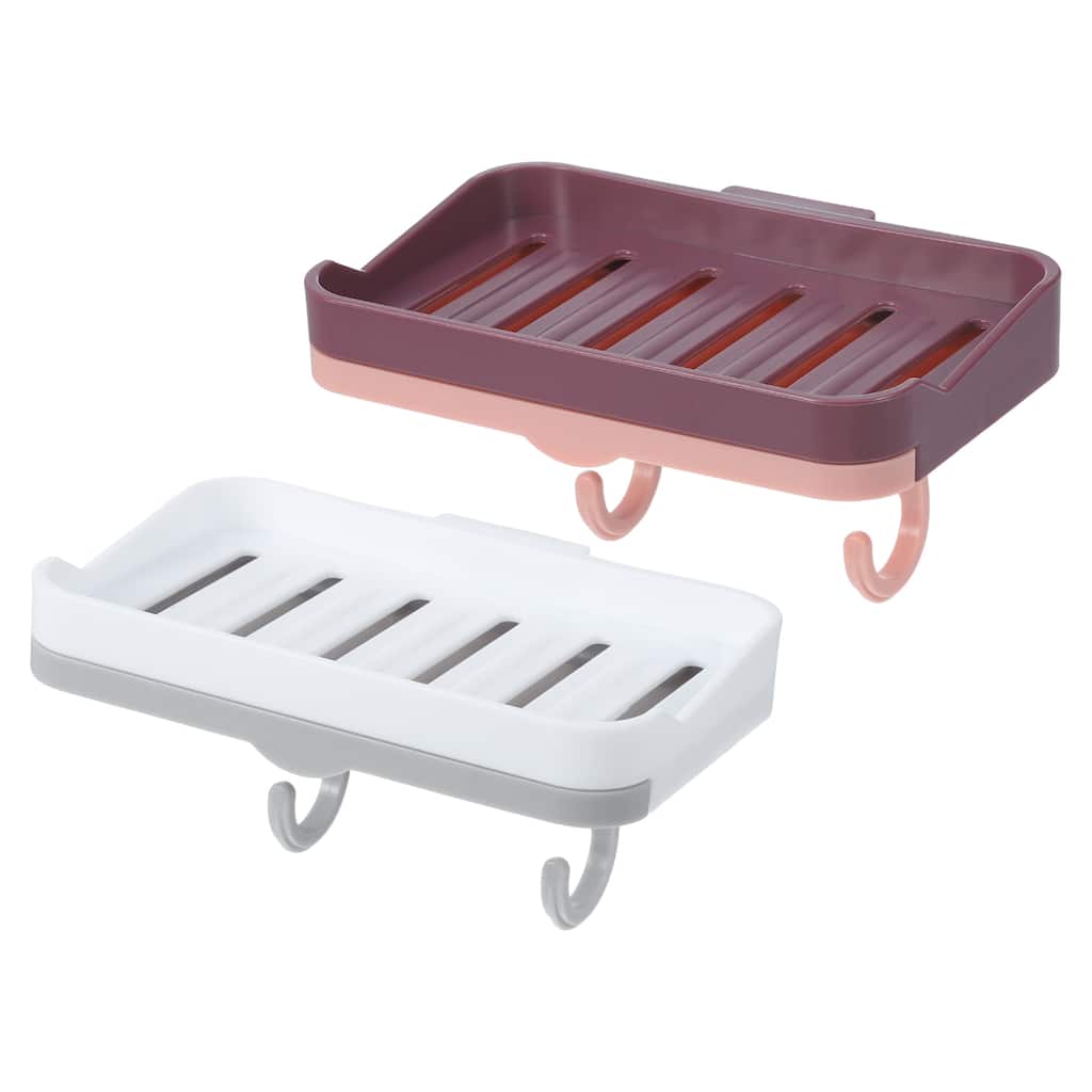 2 Pcs Wall Mounted Soap Dish Soap Box Soap Holder for Bathroom