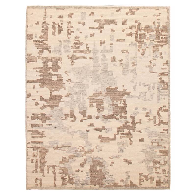 ECARPETGALLERY Hand-knotted Tangier Cream Wool Rug - 8'1 x 10'0 - Cream - 8'1 x 10'0