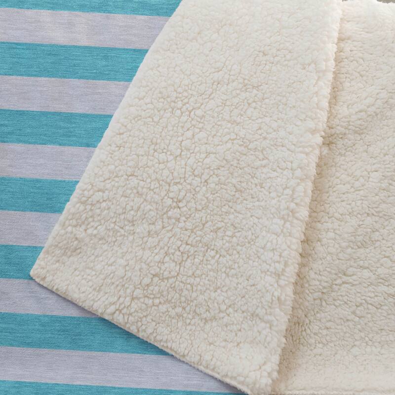 Premium Machine Washable Casual Stripes Sherpa Throw Blanket