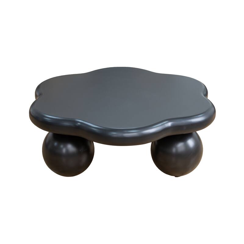 35" Cloud Shaped Modern Minimalist Coffee Table with Spherical Legs