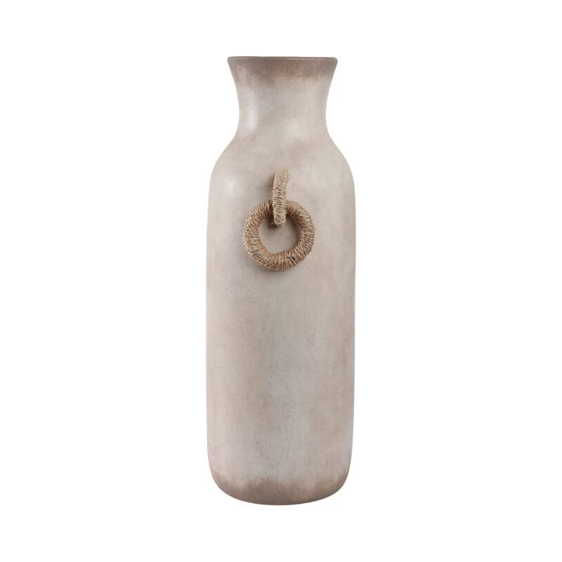 Pottery Jute Decorative Vase Rustic Wrapped Handles Clay Design