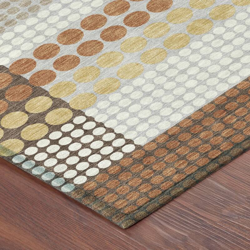 Machine Washable Indoor/ Outdoor Casual Dotty Chantille Rug