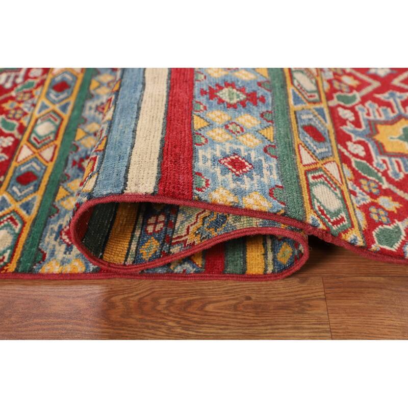 Kazak Oriental Area Rug Hand-Knotted Bedroom Wool Carpet - 5'1" x 6'6"