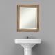 preview thumbnail 21 of 35, Beveled Wood Bathroom Wall Mirror - Owl Brown Narrow Frame