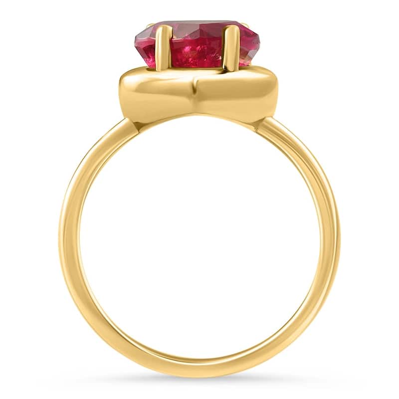 Bliss Diamond Yellow Gold 9mm Ruby Heart Ring