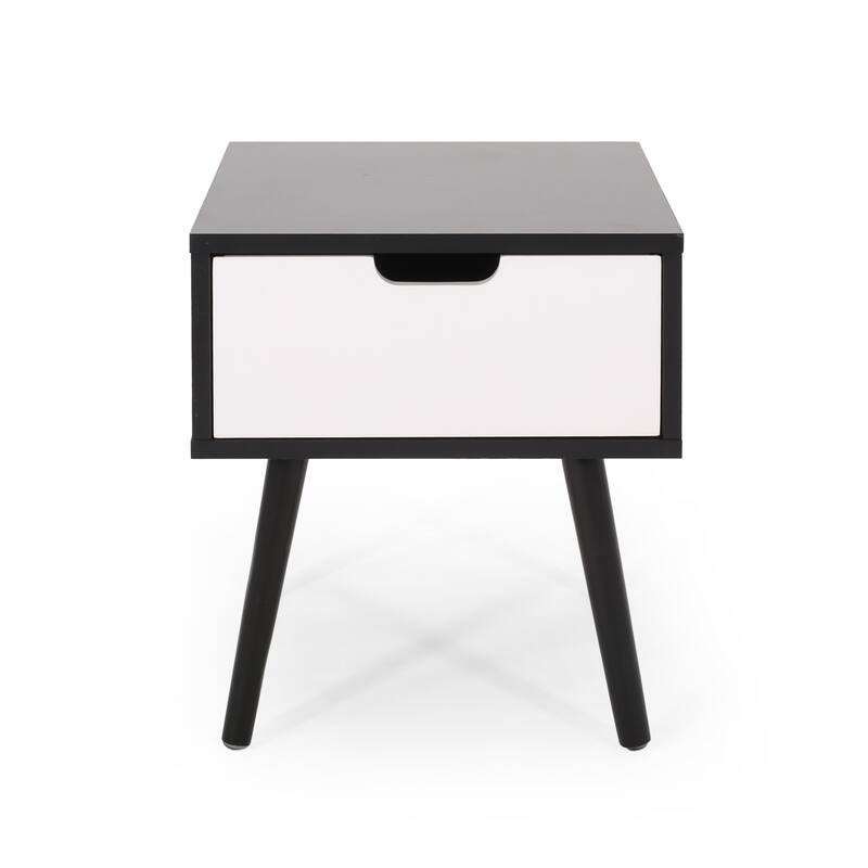 Roomfitters Modern End Table with Storage Drawer, Nightstand for Bedroom or Living Room