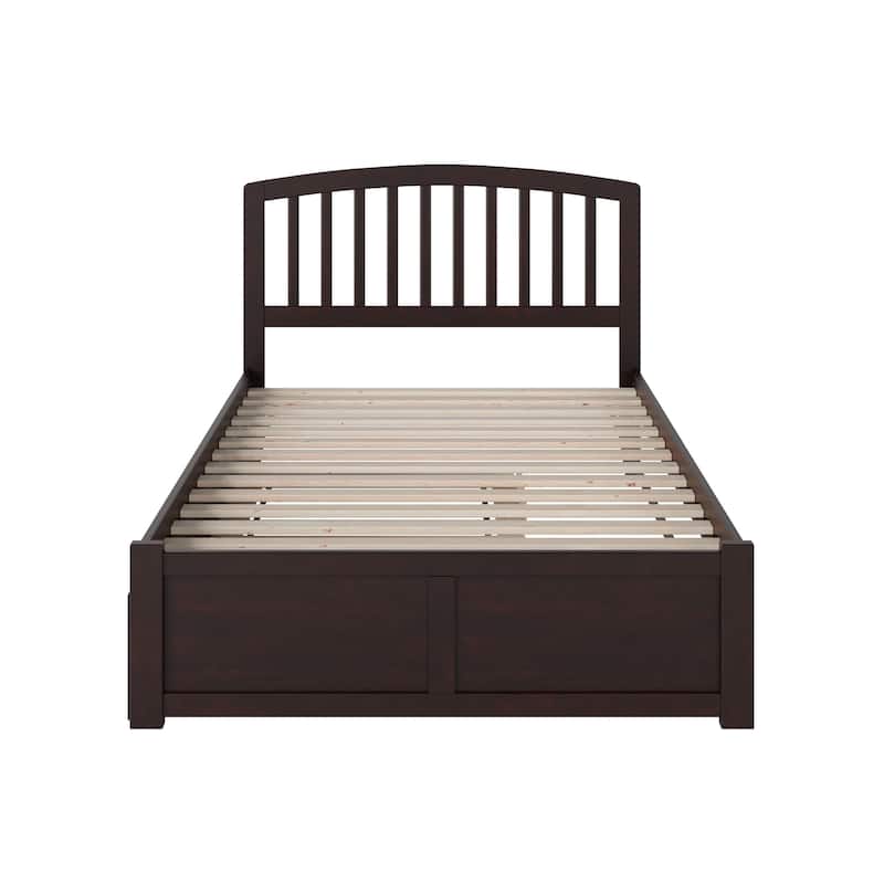 Full Platform Bed with Trundle - Modern Design, Twin Size, Sturdy Frame, Easy Assembly, Home Bedroom Furniture