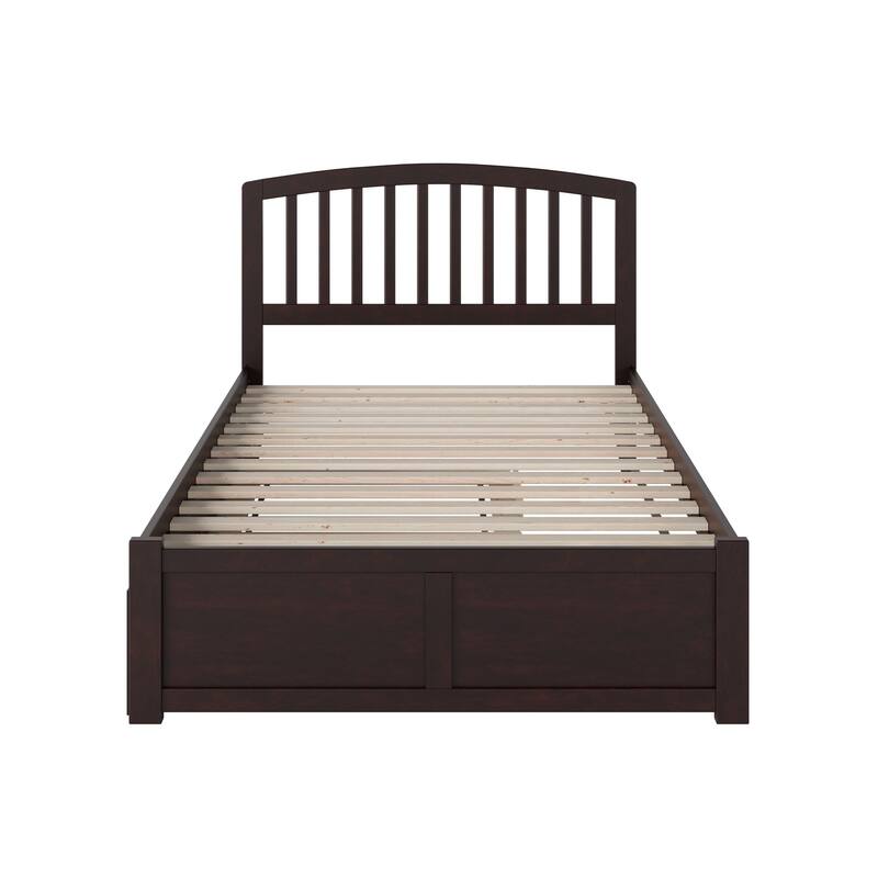 Full Platform Bed with Trundle - Twin Size, Modern Design, Sturdy Frame, Easy Assembly, Space Saving