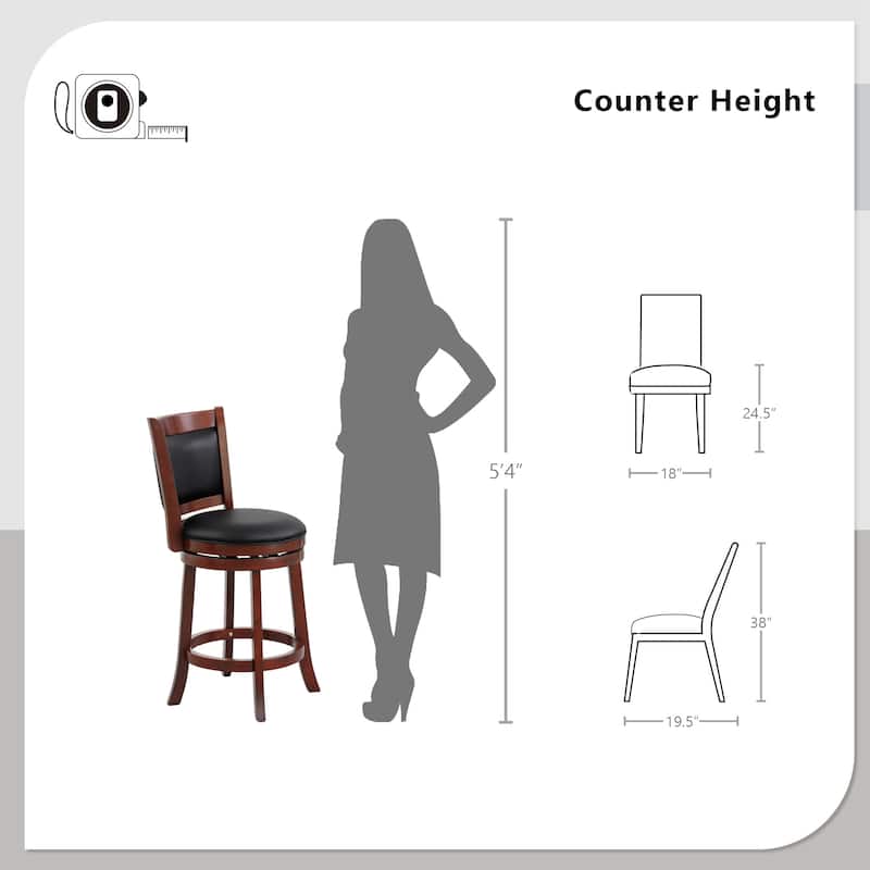 Aris Solid Back Swivel Barstool