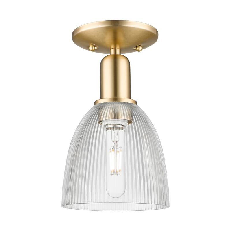 Innovations Lighting Endless Possibilities Arcadia - Castile - 1 Light 6" Semi-Flush Mount - Clear/Champagne Bronze
