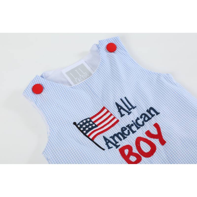 All Amercan Boy' Blue Gingham Shortalls