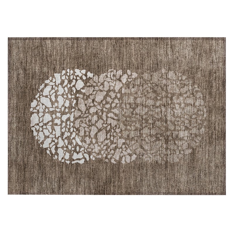 Machine Washable Indoor/ Outdoor Chantille Modern Mosaic Rug