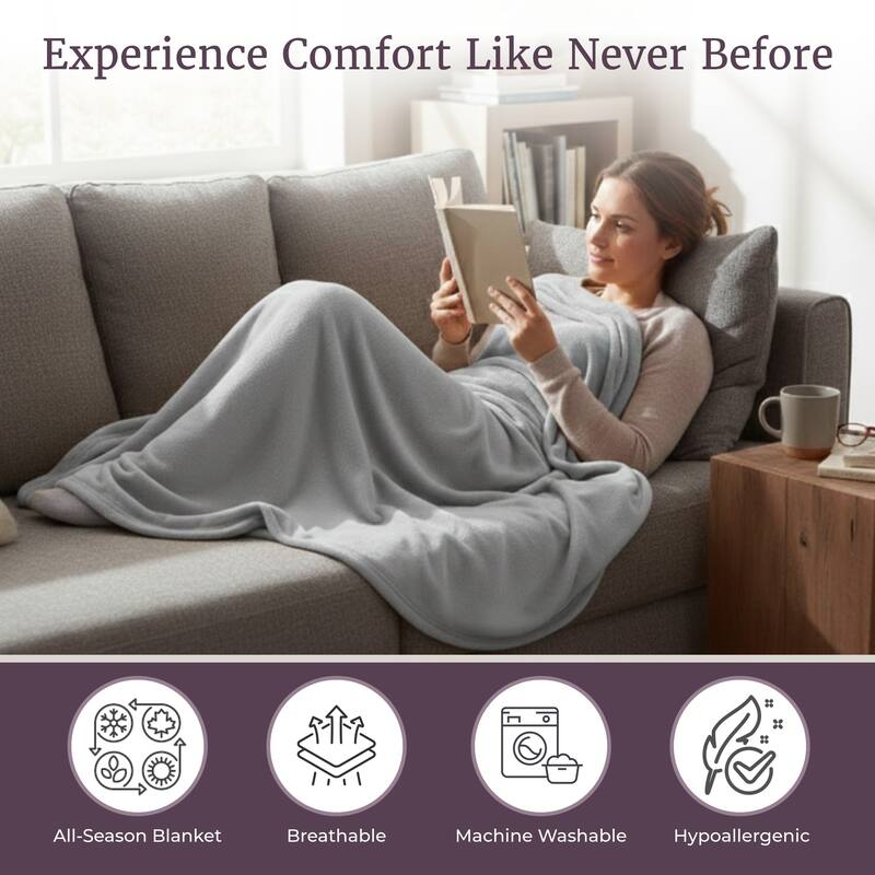 Flannel Fleece Throw Blanket by Windsor Home