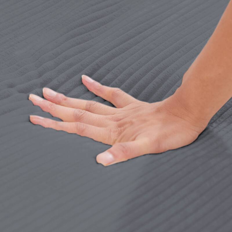 Oversized L-shaped Plush Corduroy Couch, Sectional Sofa with Deep Cushions and Chaise Lounge