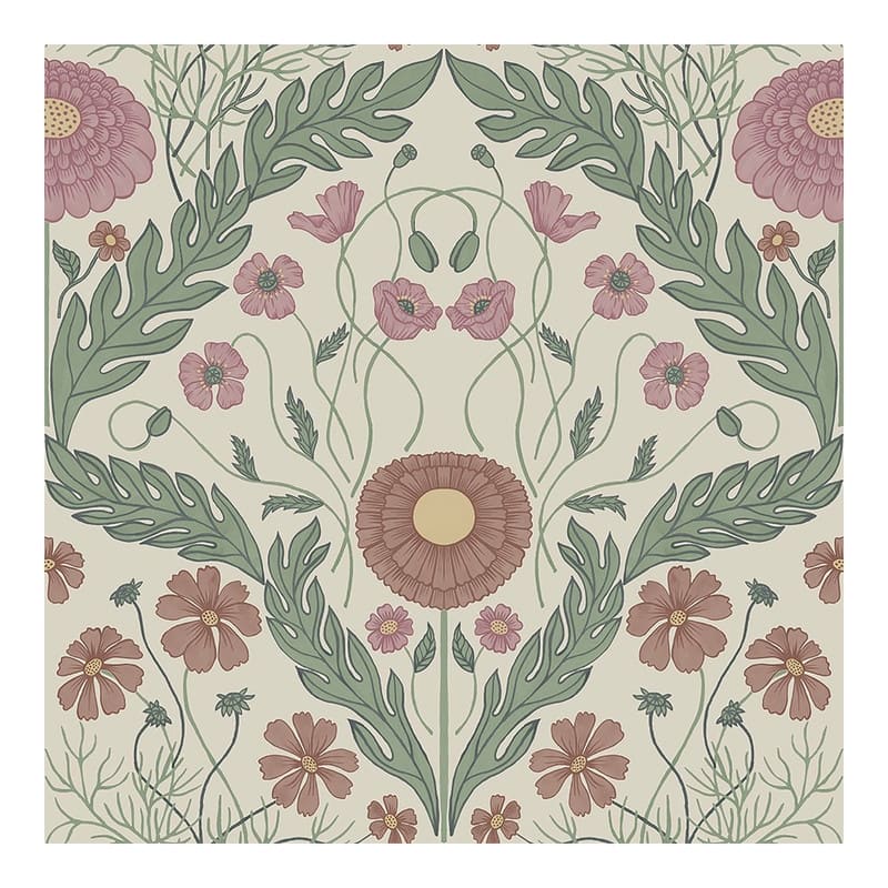 Midbec Marguerite Multicolor Damask Wallpaper - 20.5 x 396 x 0.025