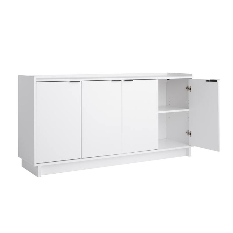 Prepac Simply Modern 4 Door 60" W x 30" H x 16" D Storage Cabinet - 60 in W x 30 in H x 16 in D