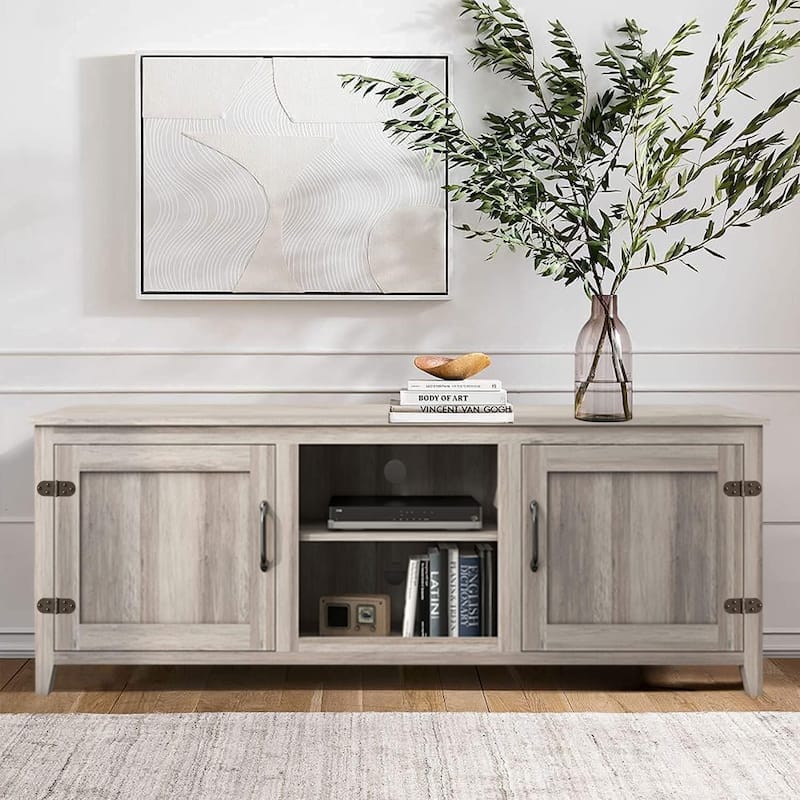 Wood Storage Cabinet Media Console for TVs up to 80"