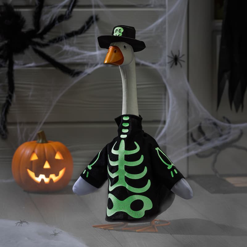 Porch Goose Outfit for Garden Statue - Skeleton Glow in Dark