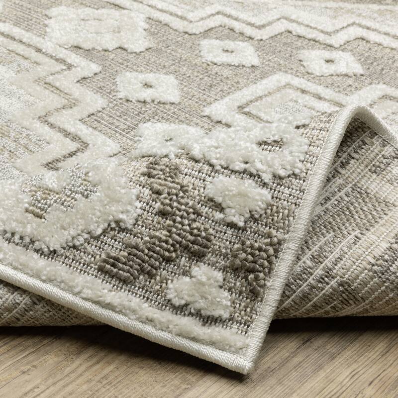 Style Haven Thassos South-Western Beige/ Brown Mixed Pile Area Rug