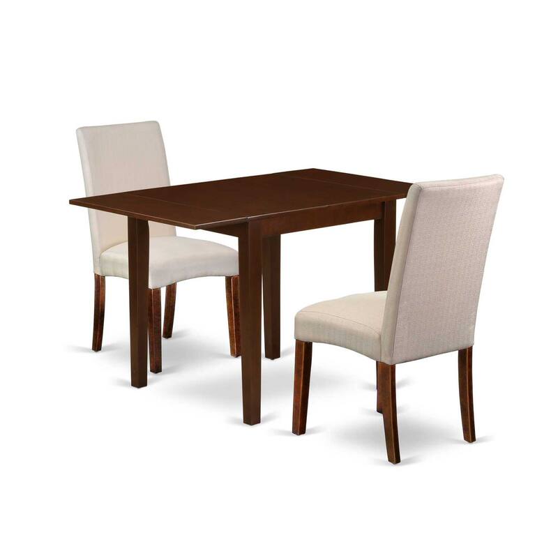 HomeStock 3-Piece Mahogany Finish Solid Wood Top Dining Table Set