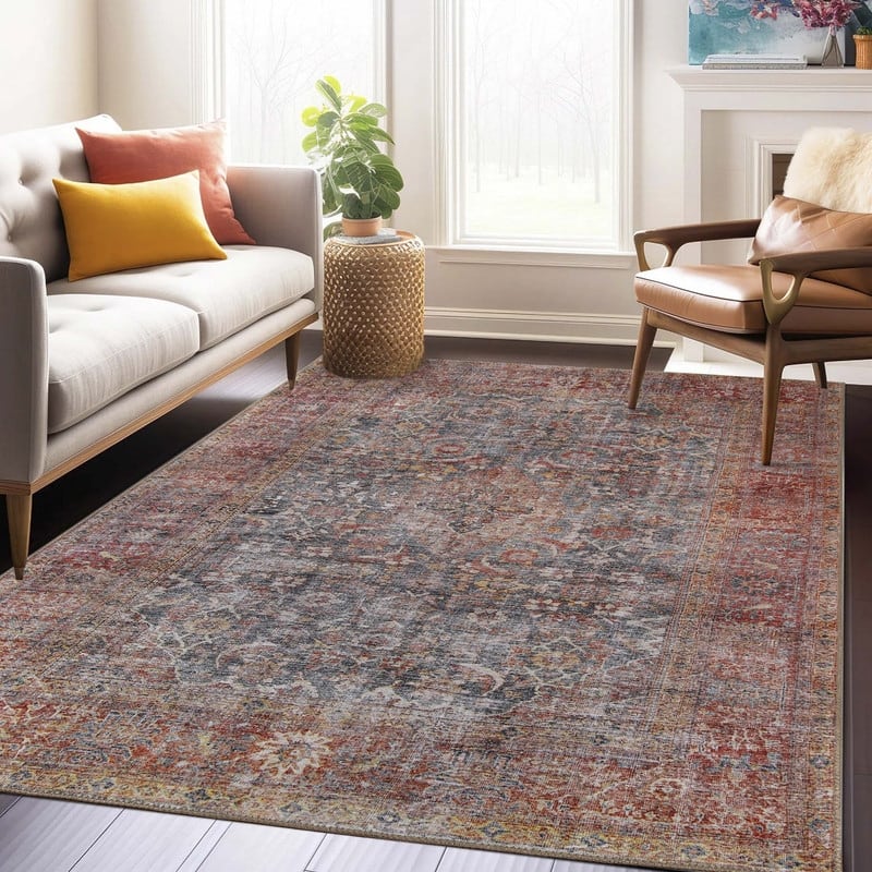 Superior Huda Distressed Medallion Indoor Area Rug