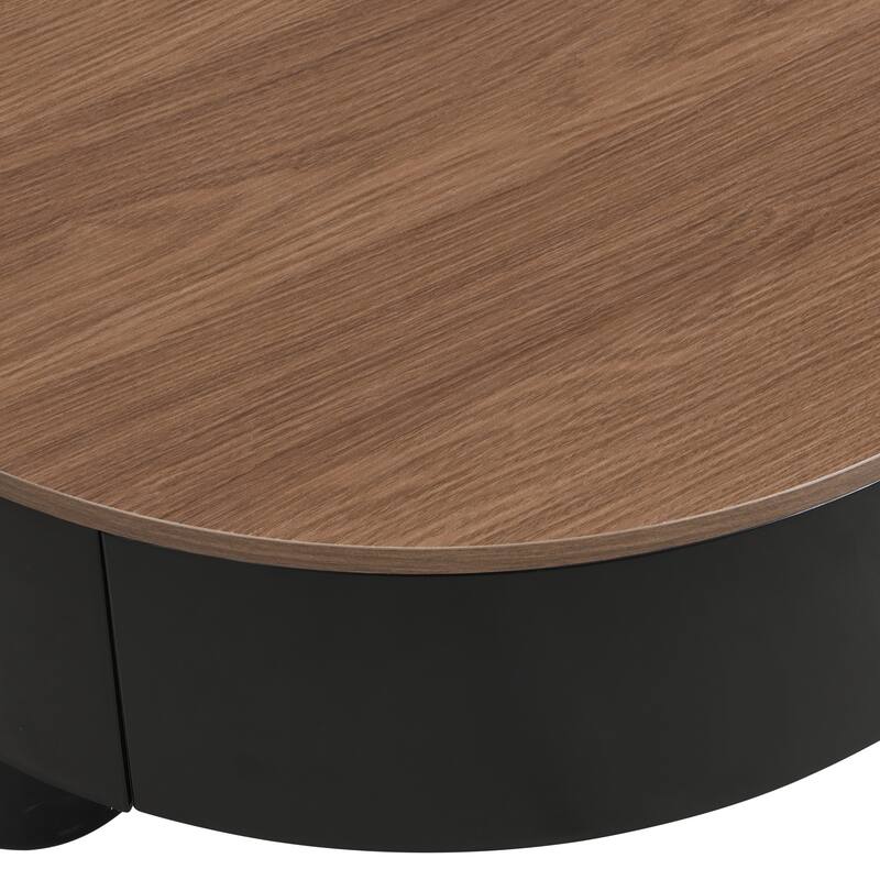 Nested Coffee Table Set with Storage Drawer and Round Tops, Accent Tables End Table with Tempered Glass