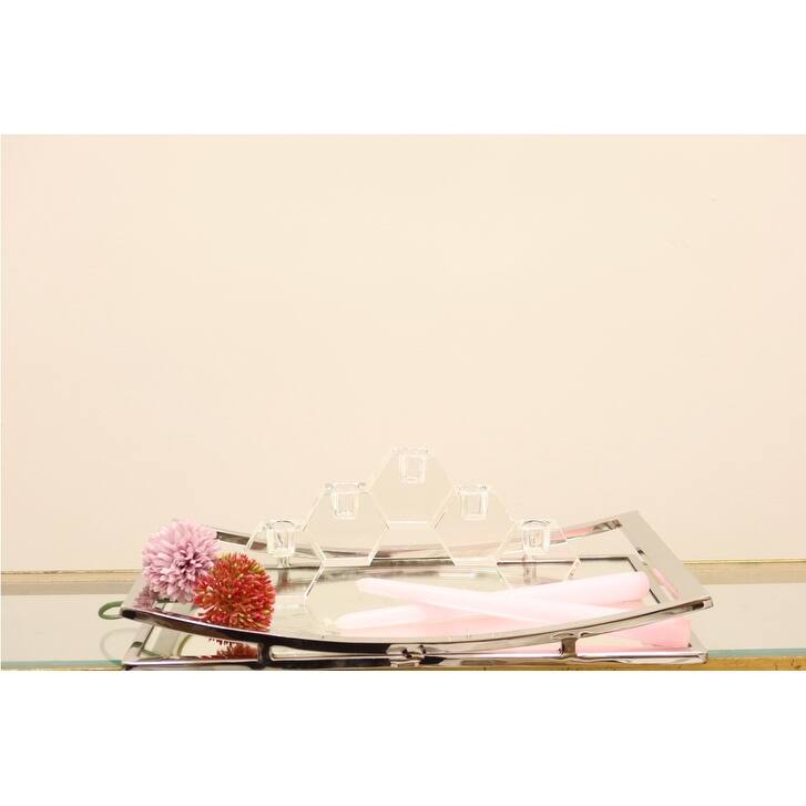 5 Crystal Hexagon Cluster Candle Holder