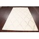 preview thumbnail 6 of 5, Trellis Geometric Wool/ Silk Area Rug Oriental Modern Hand-tufted - 5'0" x 8'0"