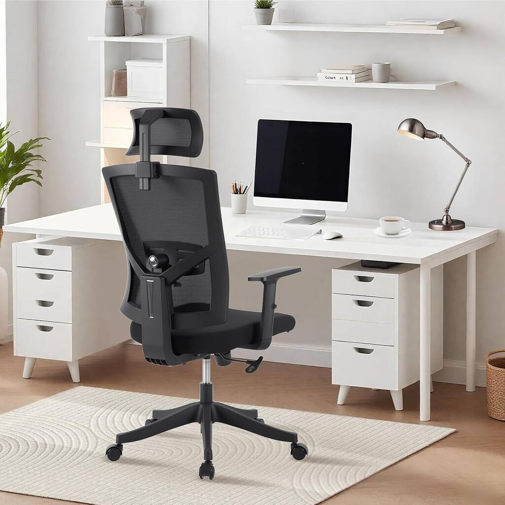 High Back Ergonomic Home Office Chair with Adjustable Lumbar Support and Headrest