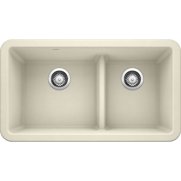 Blanco Ikon 33x19 Apron Front Farmhouse Double Offset Kitchen Sink 19 X 33 X 9 25 19 X 33 X 9 25 Overstock 31247591