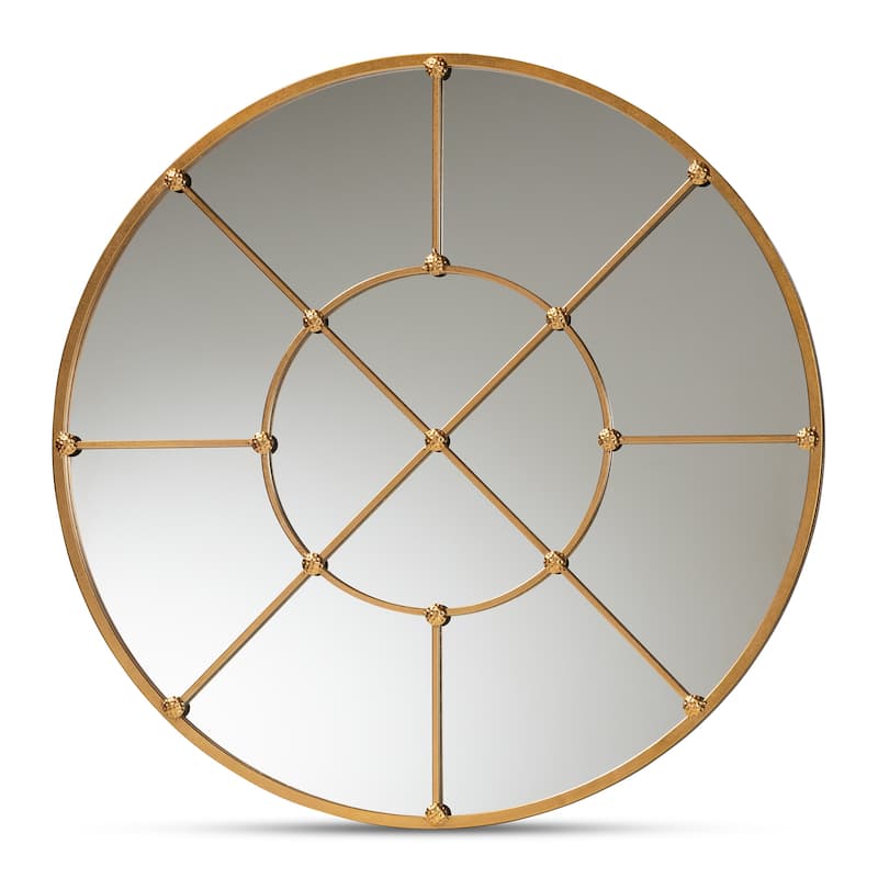 Ohara Modern and Contemporary Metal Accent Wall Mirror - Gold