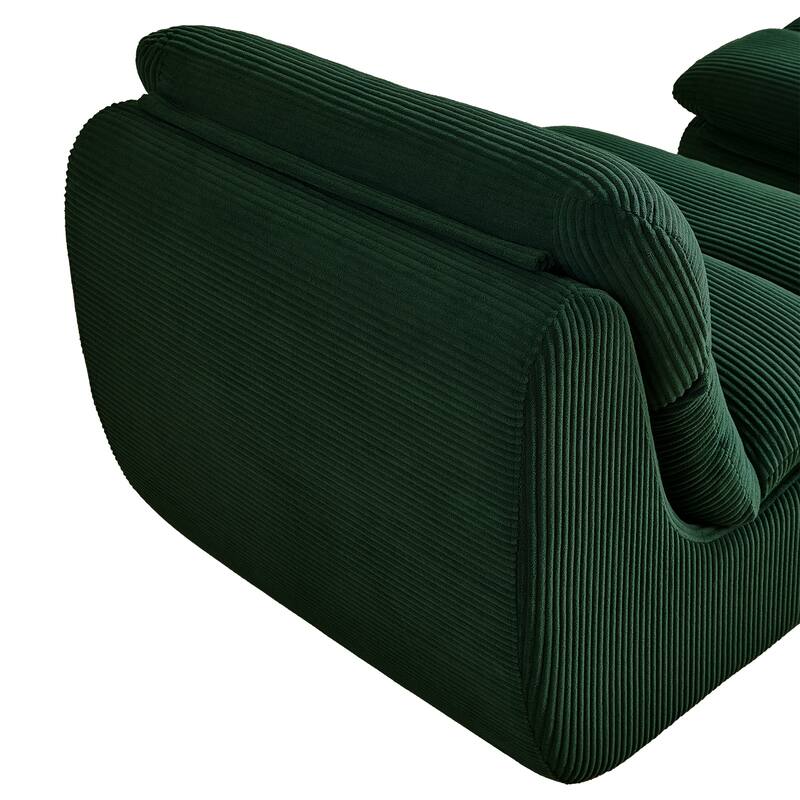 34" Modern Single Sofa Upholstered Sponge Couch with Ottoman for Small Space