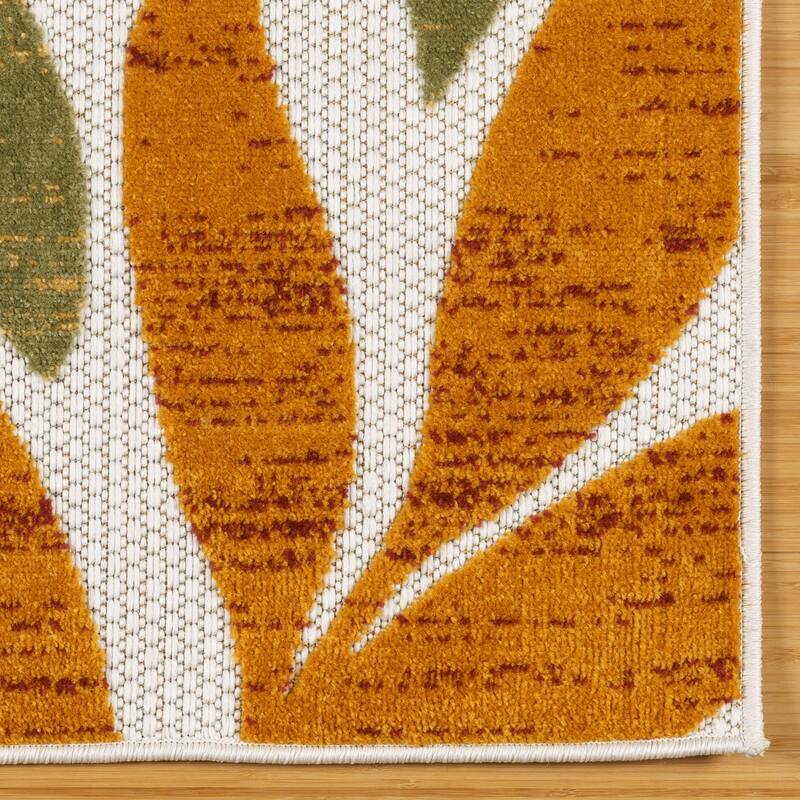 Gertmenian Kalari Modern Bold Multicolored High-Low UV Protected Polypropylene Woven Indoor/ Outdoor Area Rug Collection