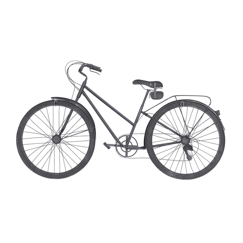 Metal Bike Home Wall Decor with Seat and Handles - Black - Roche River Decor