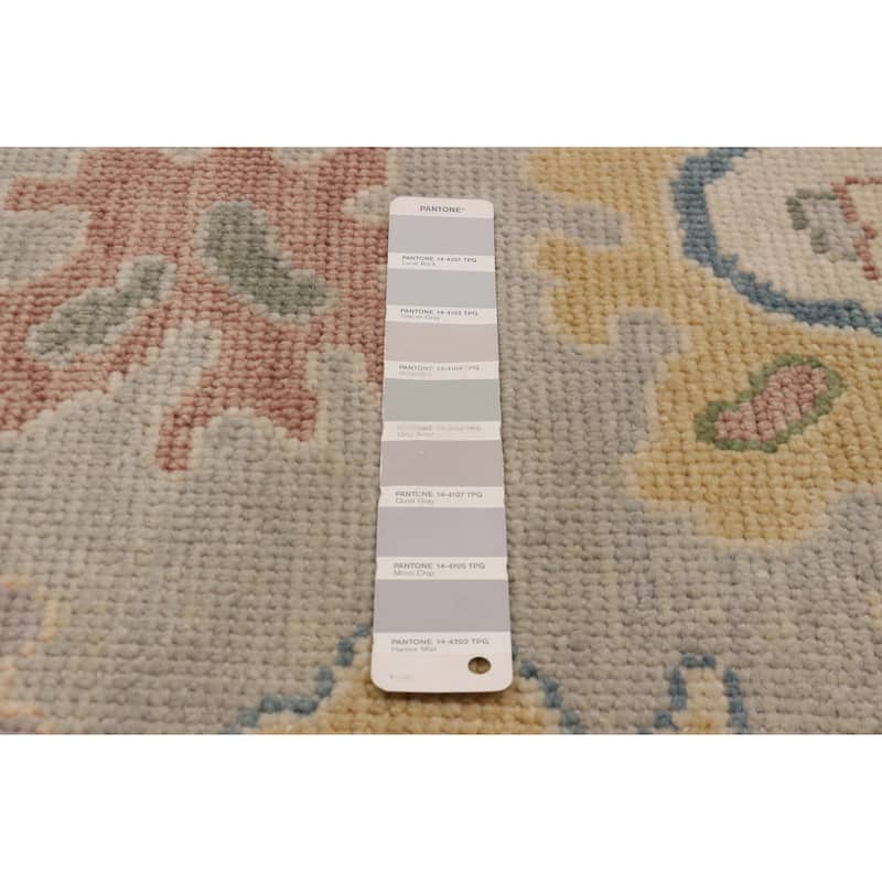 ECARPETGALLERY Hand-knotted Modern Oushak Light Grey Wool Rug - 7'11 x 10'1