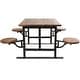 preview thumbnail 16 of 37, Brown Teak Wood Dining Table with Two, Four or Eight Attached Seats