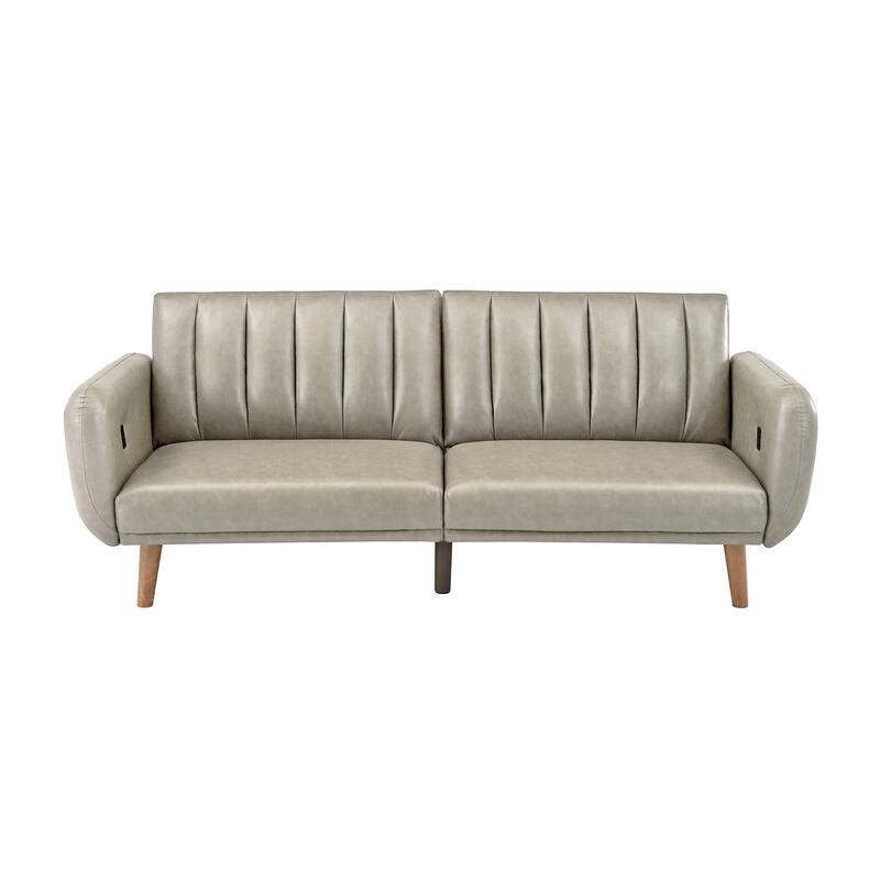 Sogndal Upholstered Convertible Split-Back Futon Sofa Bed with USB Charging Ports by iNSPIRE Q Modern