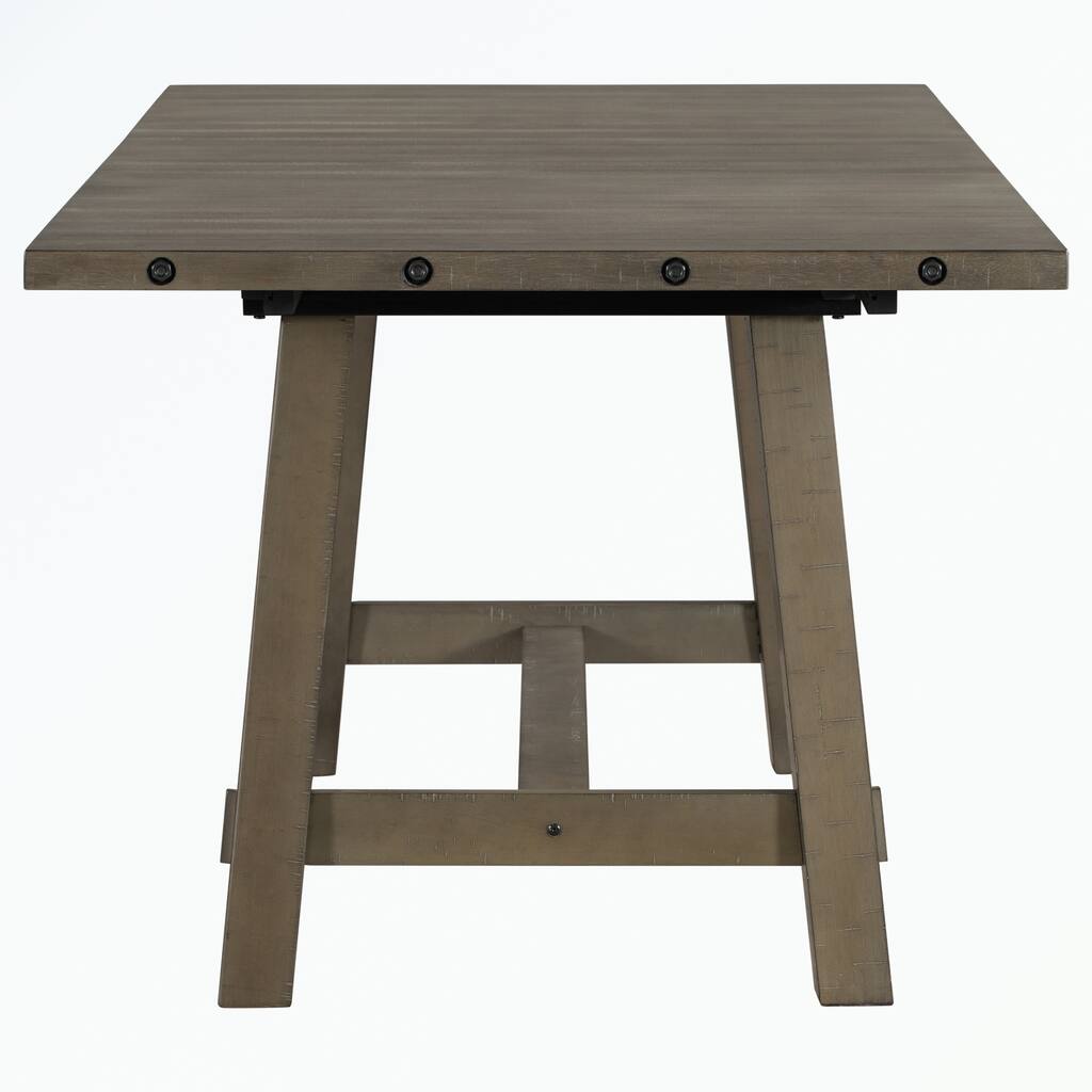 Rectangular Dining Table Wood Extendable Dining Table with 18" Leaf