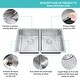 preview thumbnail 3 of 6, 32-inch Undermount Nano Handmade Stainless Steel Kitchen Sink Double Bowls Large Basin With Strainer
