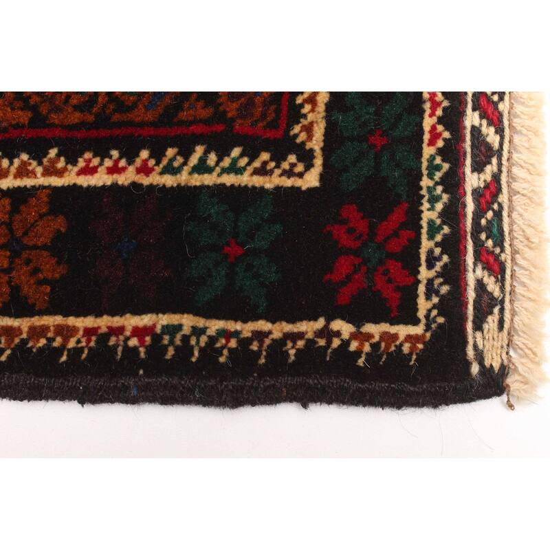 ECARPETGALLERY Hand-knotted Teimani Black Wool Rug - 2'9 x 4'4