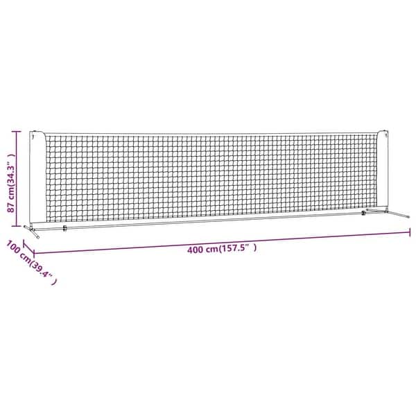 dimension image slide 0 of 6, vidaXL Portable Tennis Net Pickleball Volleyball Net Black and Red Polyester