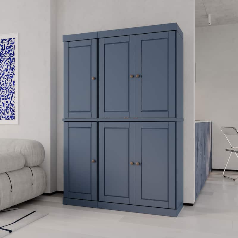 Palace Imports 100% Solid Wood Pantry Cabinet, Raised Panel Doors, Adjustable Shelves, 48.5" Wide, 71.5" Tall - 48.5" x 71.5"