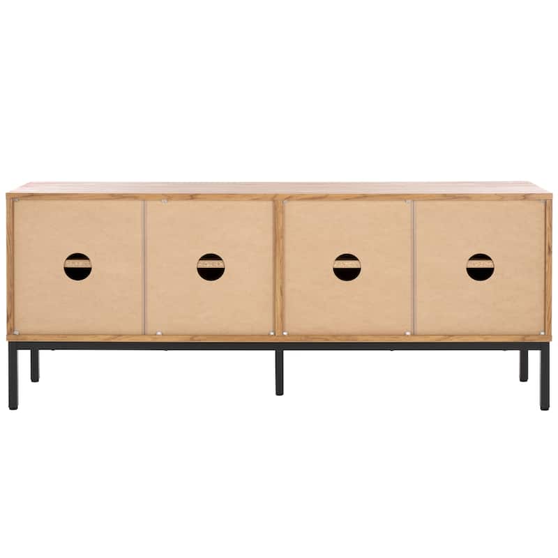 SAFAVIEH Deandra 4-Door Entertainment Media Stand (Fits Up To 65" Flatscreen TV) - 60.8 In. x 17.7 In. x 24.6 In. - 61Wx18Dx25H
