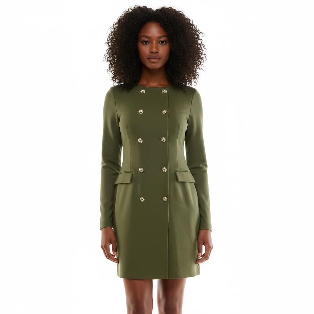 Nanette Lepore Military-Inspired Double-Breasted Dress