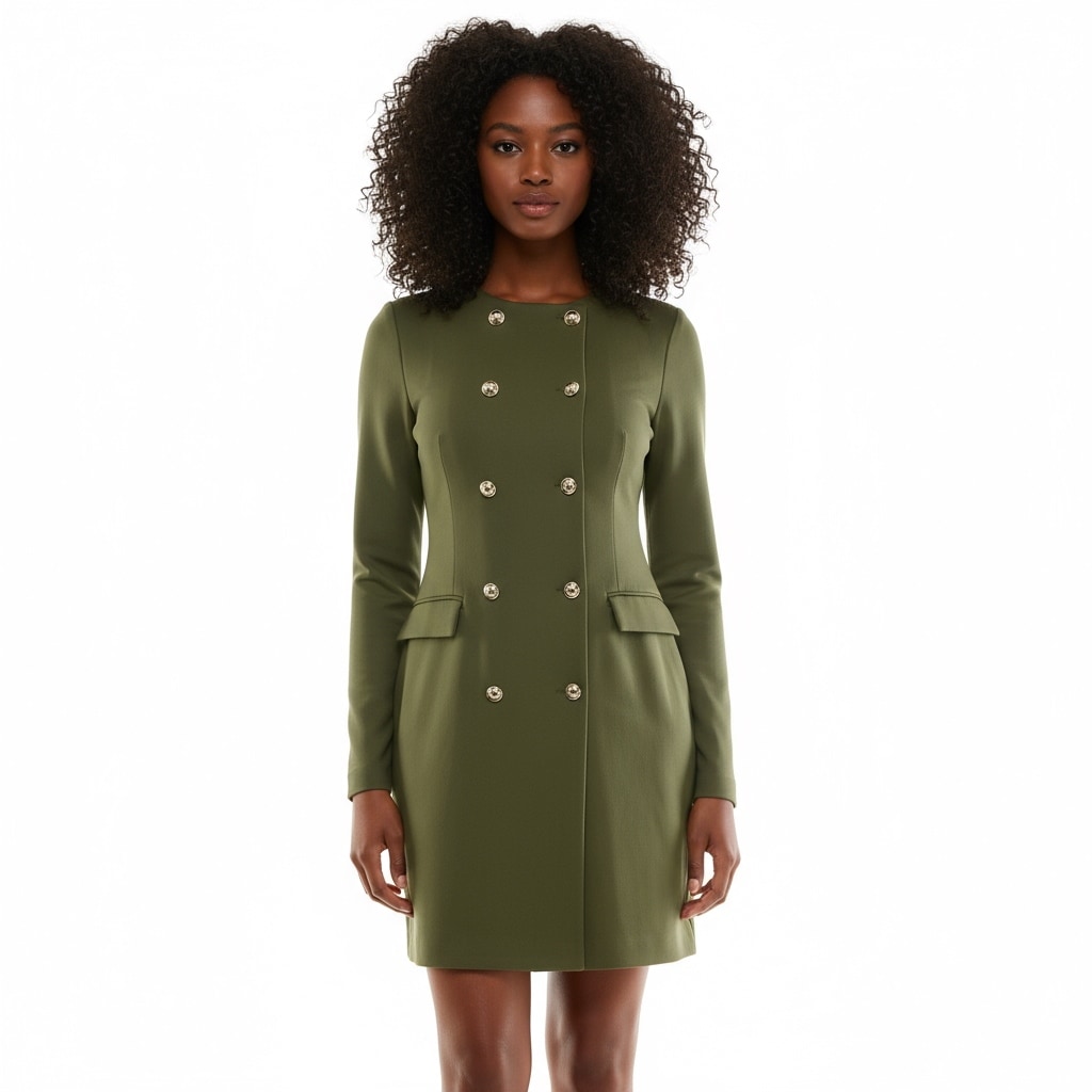 Nanette Lepore Military-Inspired Double-Breasted Dress