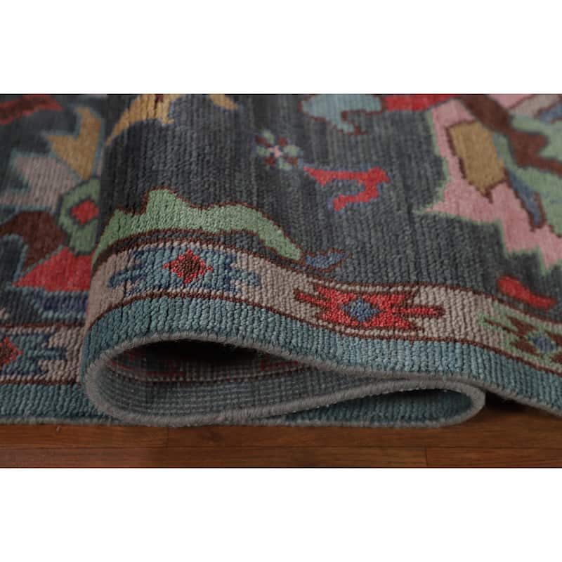 All-Over Oushak Oriental Area Rug Hand-Knotted Wool Carpet - 8'4" x 9'9"