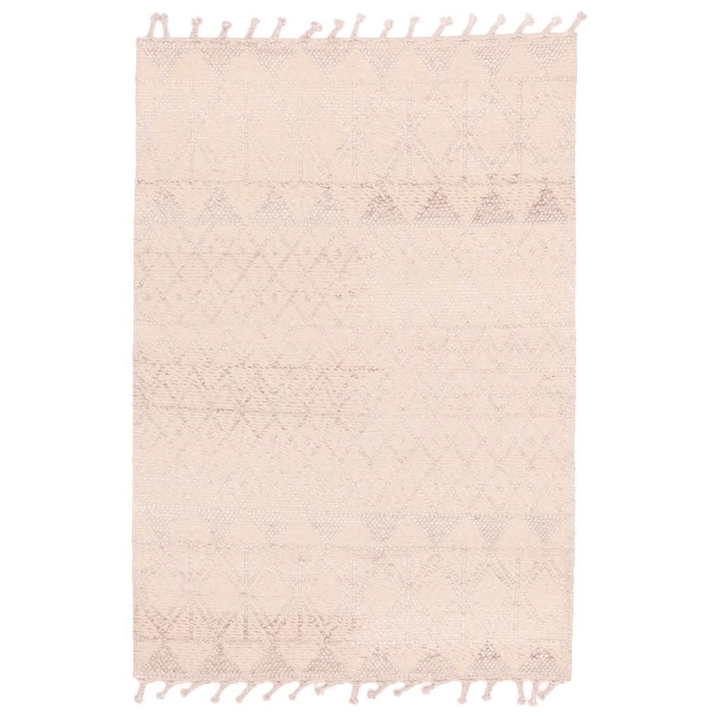 ECARPETGALLERY Braid weave Sienna Beige Wool Rug - 5'0 x 7'6