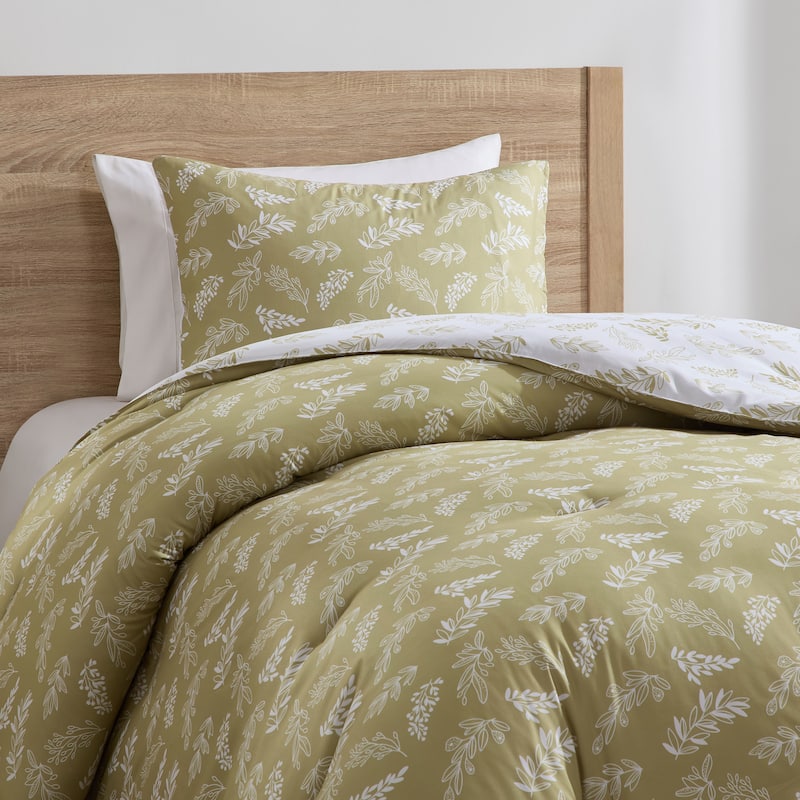 Empyrean 3PC Reversible Botanical Printed Comforter Bedding Set